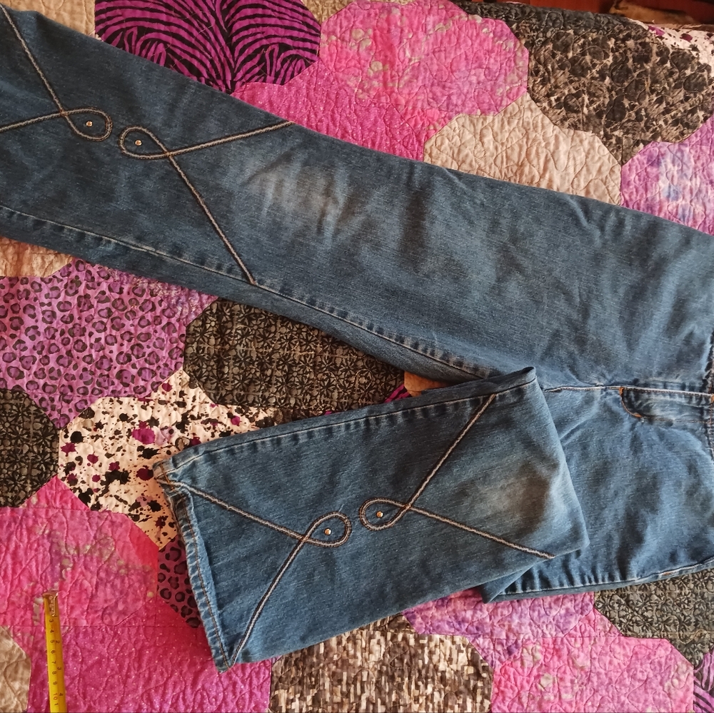 Girls Jordache Jeans Size 16 Bootcut Boho/Western - Picture 12 of 13